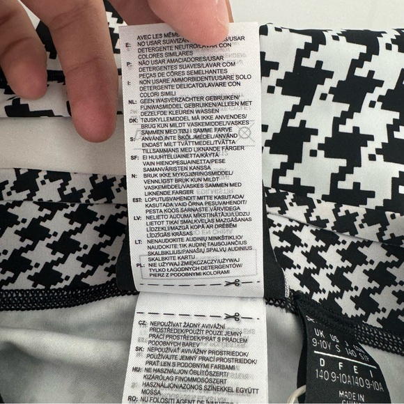 NWT adidas Ivy Park Big Girls Nina Tights Houndstooth Size S black White New - Picture 7 of 16